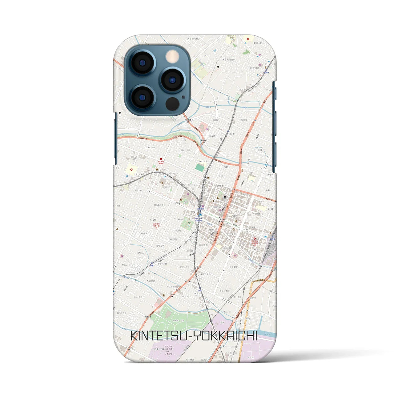 【近鉄四日市(三重県)】地図柄iPhoneケース(バックカバータイプ)