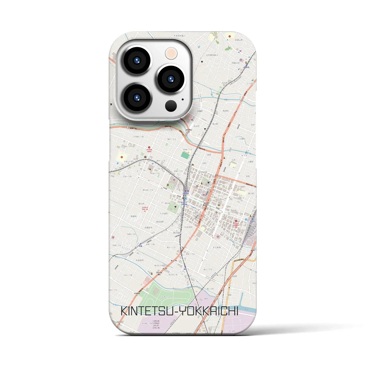 【近鉄四日市(三重県)】地図柄iPhoneケース(バックカバータイプ)