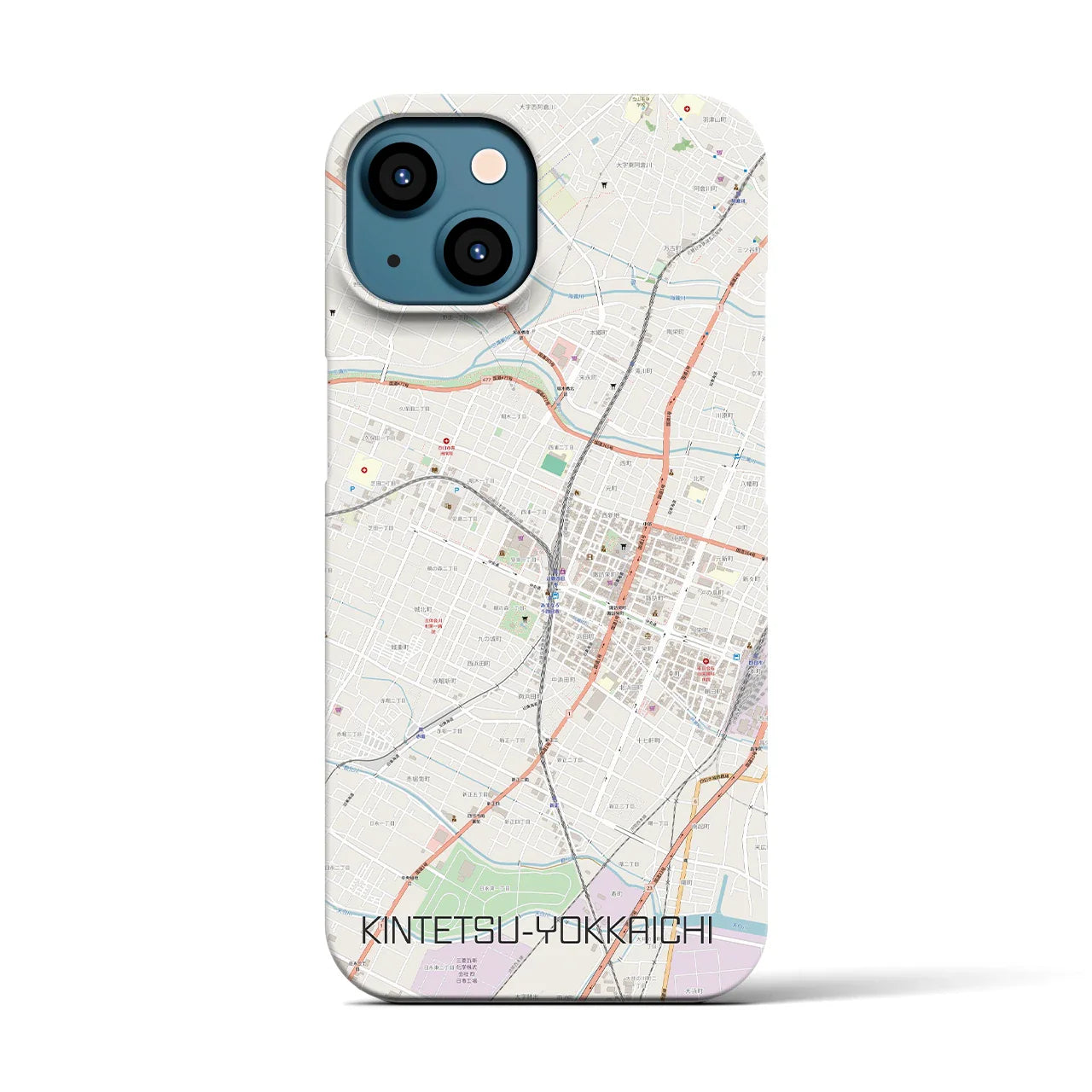 【近鉄四日市(三重県)】地図柄iPhoneケース(バックカバータイプ)