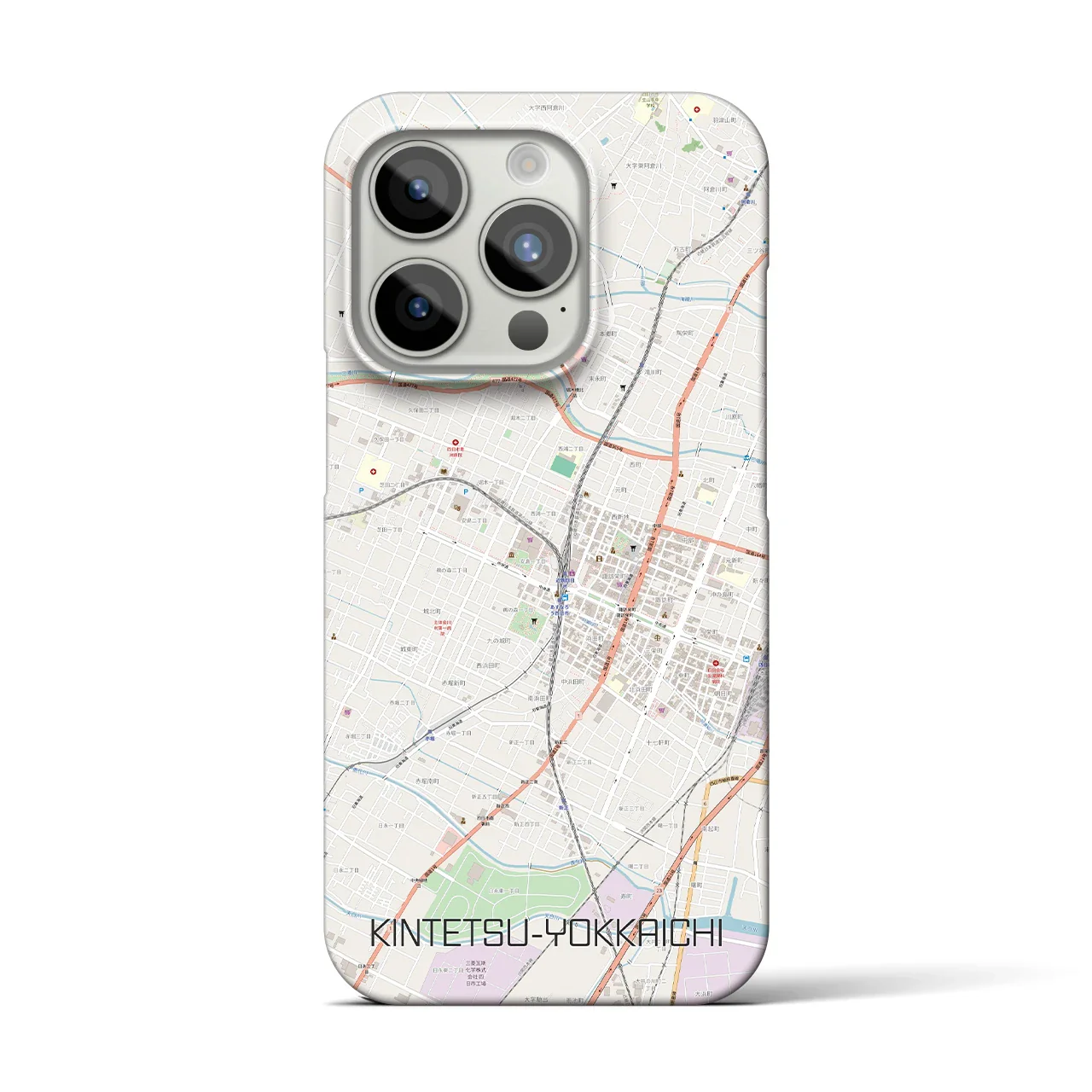 【近鉄四日市(三重県)】地図柄iPhoneケース(バックカバータイプ)