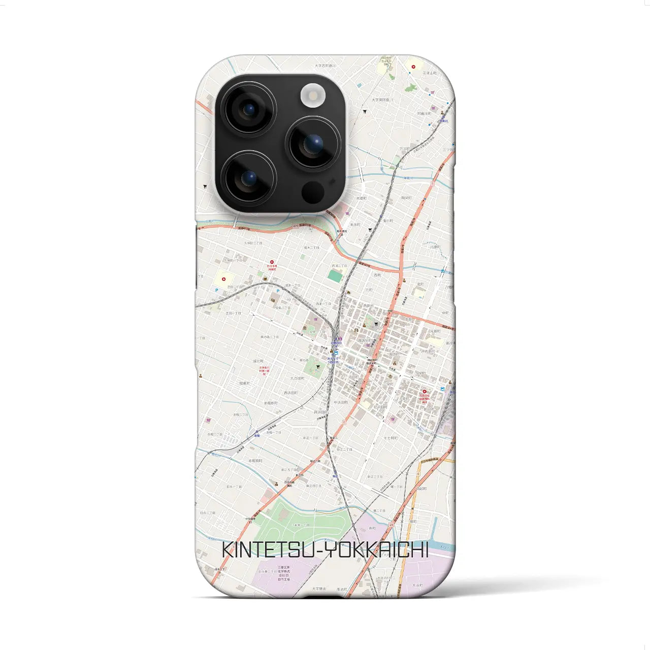 【近鉄四日市(三重県)】地図柄iPhoneケース(バックカバータイプ)