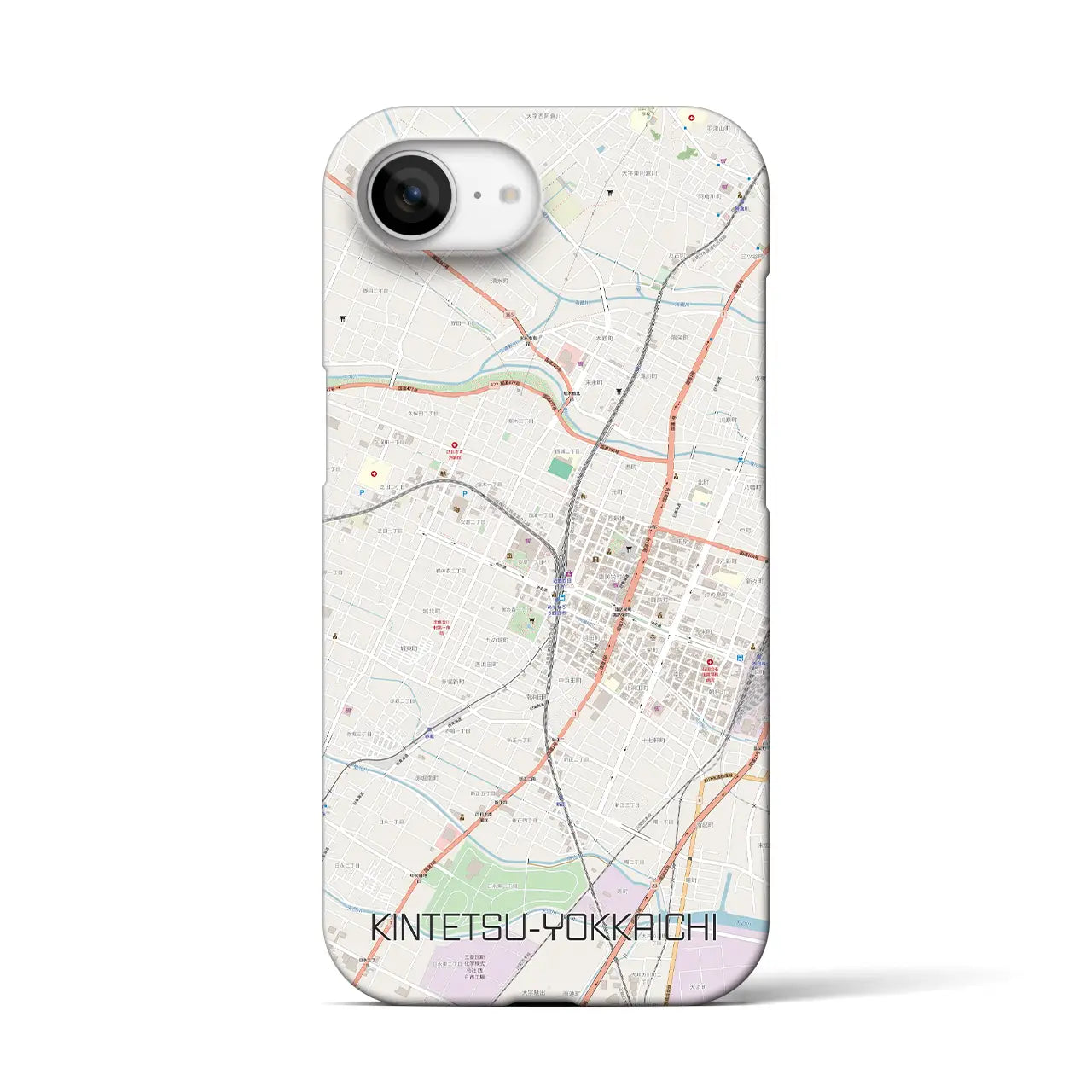 【近鉄四日市(三重県)】地図柄iPhoneケース(バックカバータイプ)