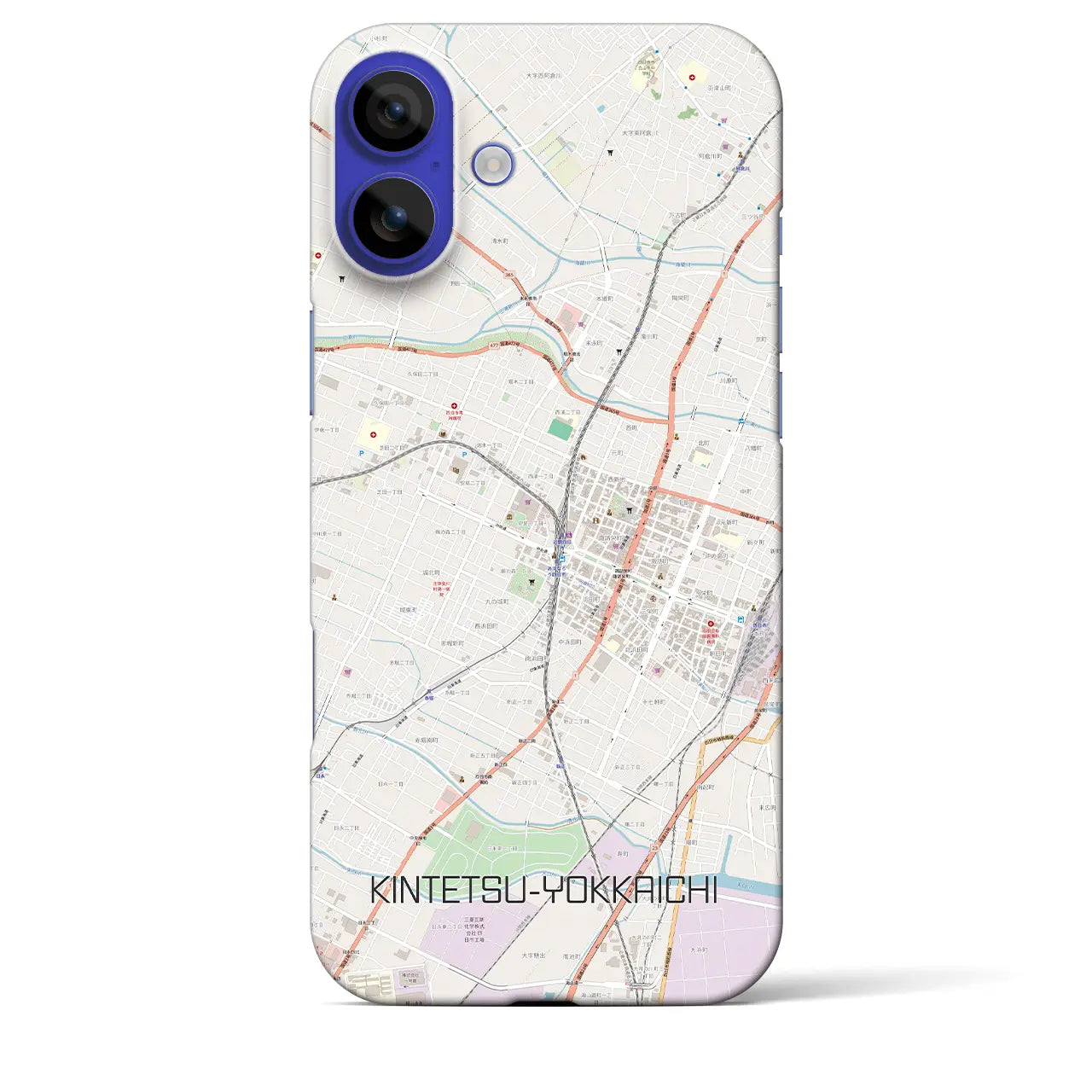 【近鉄四日市(三重県)】地図柄iPhoneケース(バックカバータイプ)ナチュラル・iPhone 16 Pro Max 用