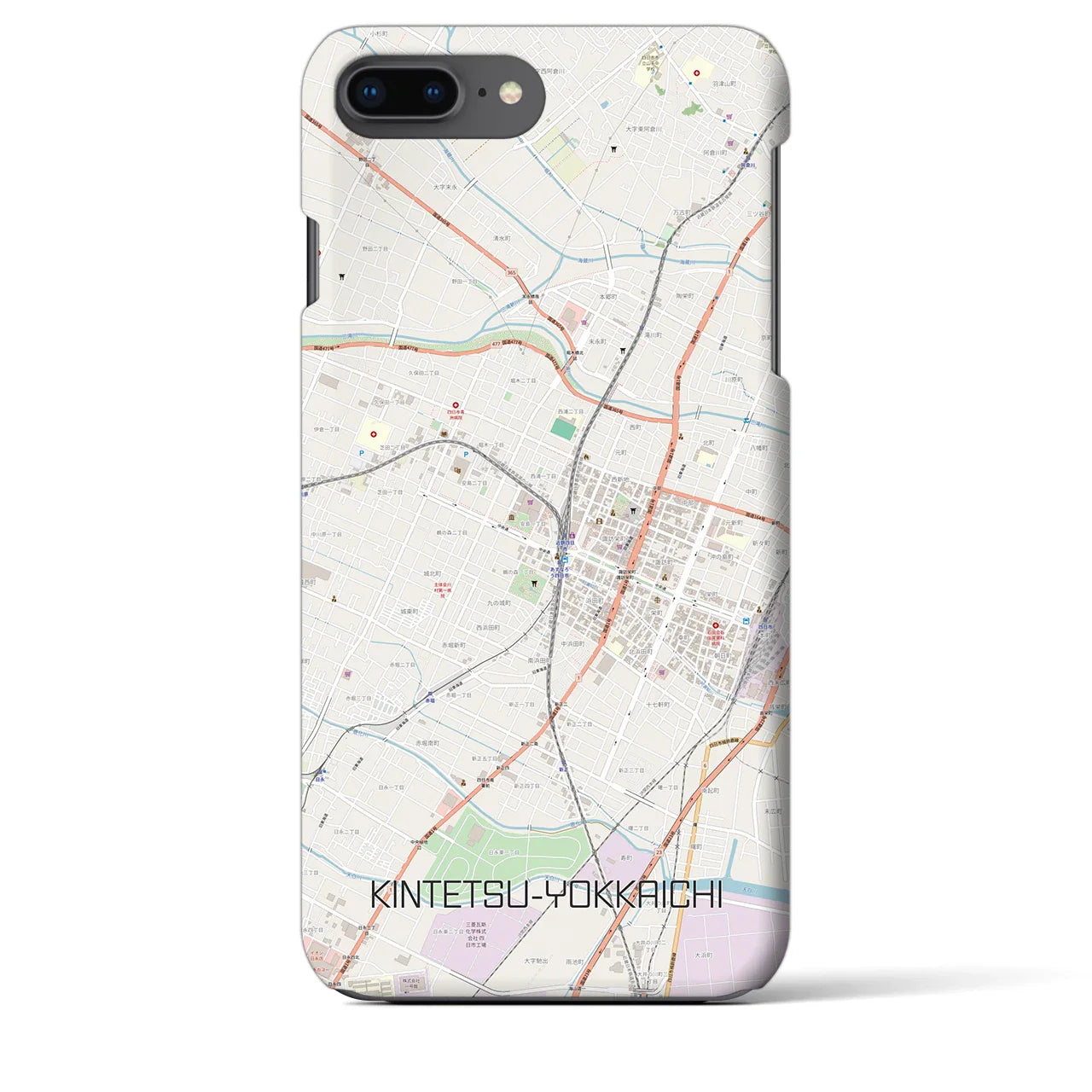 【近鉄四日市(三重県)】地図柄iPhoneケース(バックカバータイプ)