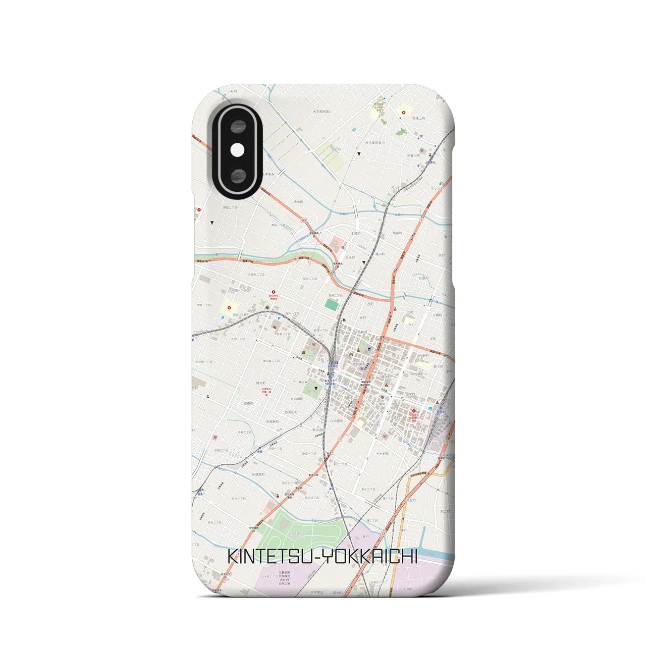 【近鉄四日市(三重県)】地図柄iPhoneケース(バックカバータイプ)