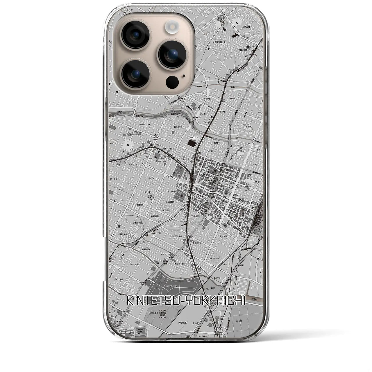 【近鉄四日市(三重県)】地図柄iPhoneケース(クリアタイプ)