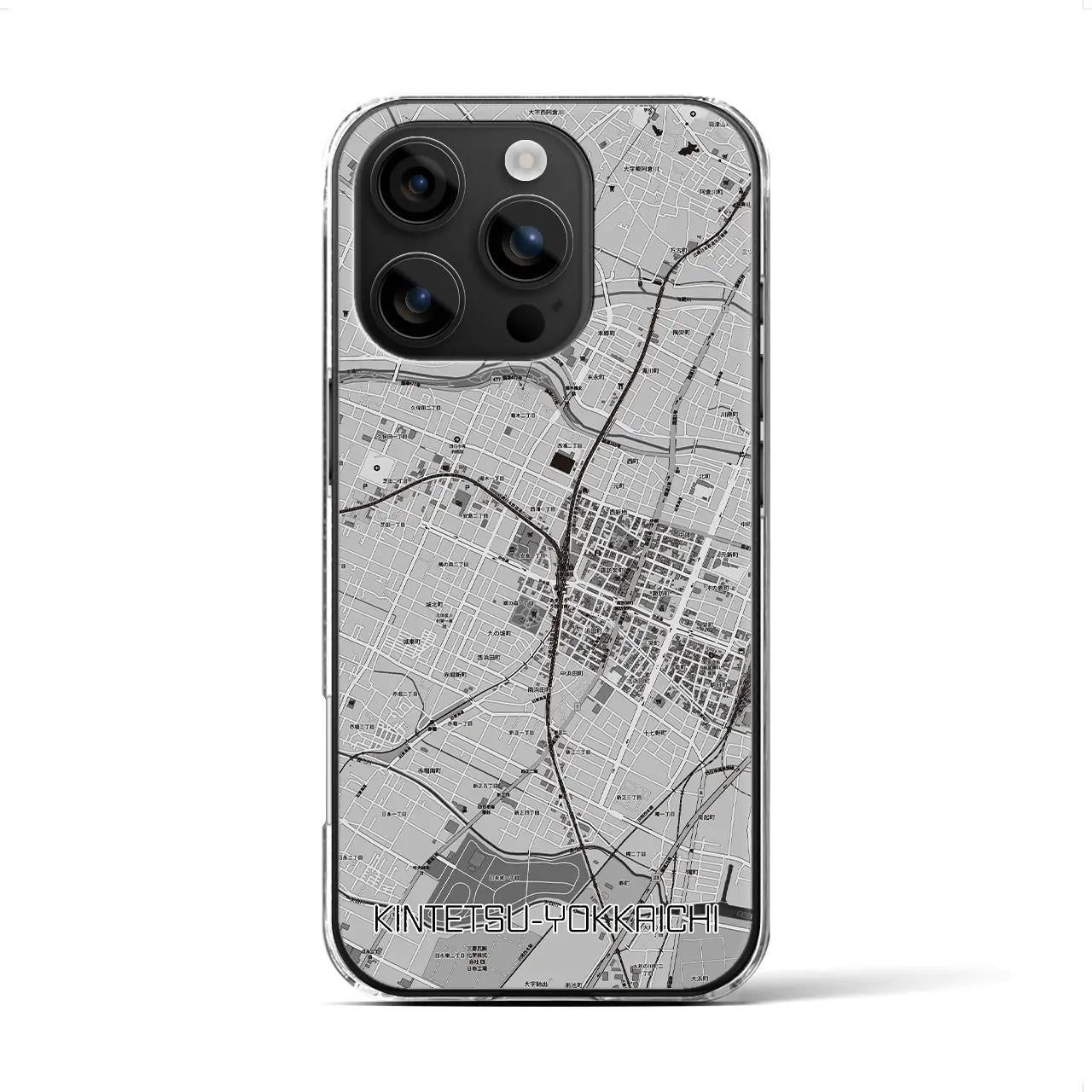 【近鉄四日市(三重県)】地図柄iPhoneケース(クリアタイプ)