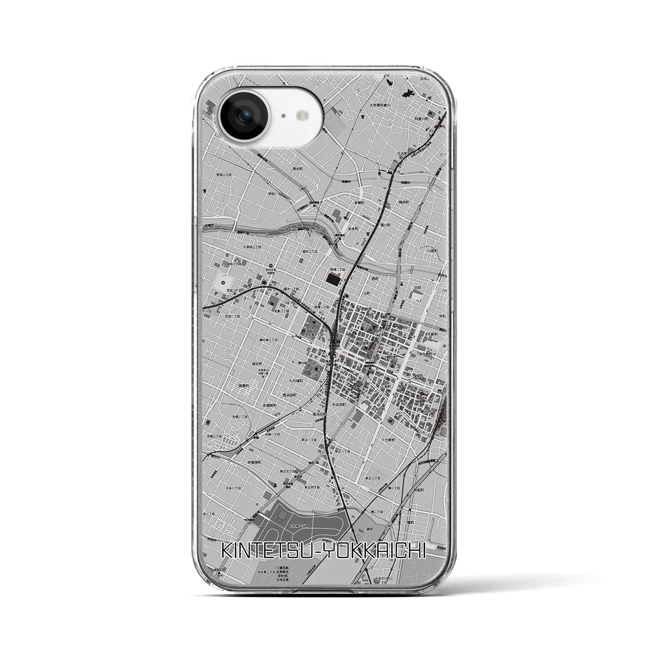 【近鉄四日市(三重県)】地図柄iPhoneケース(クリアタイプ)