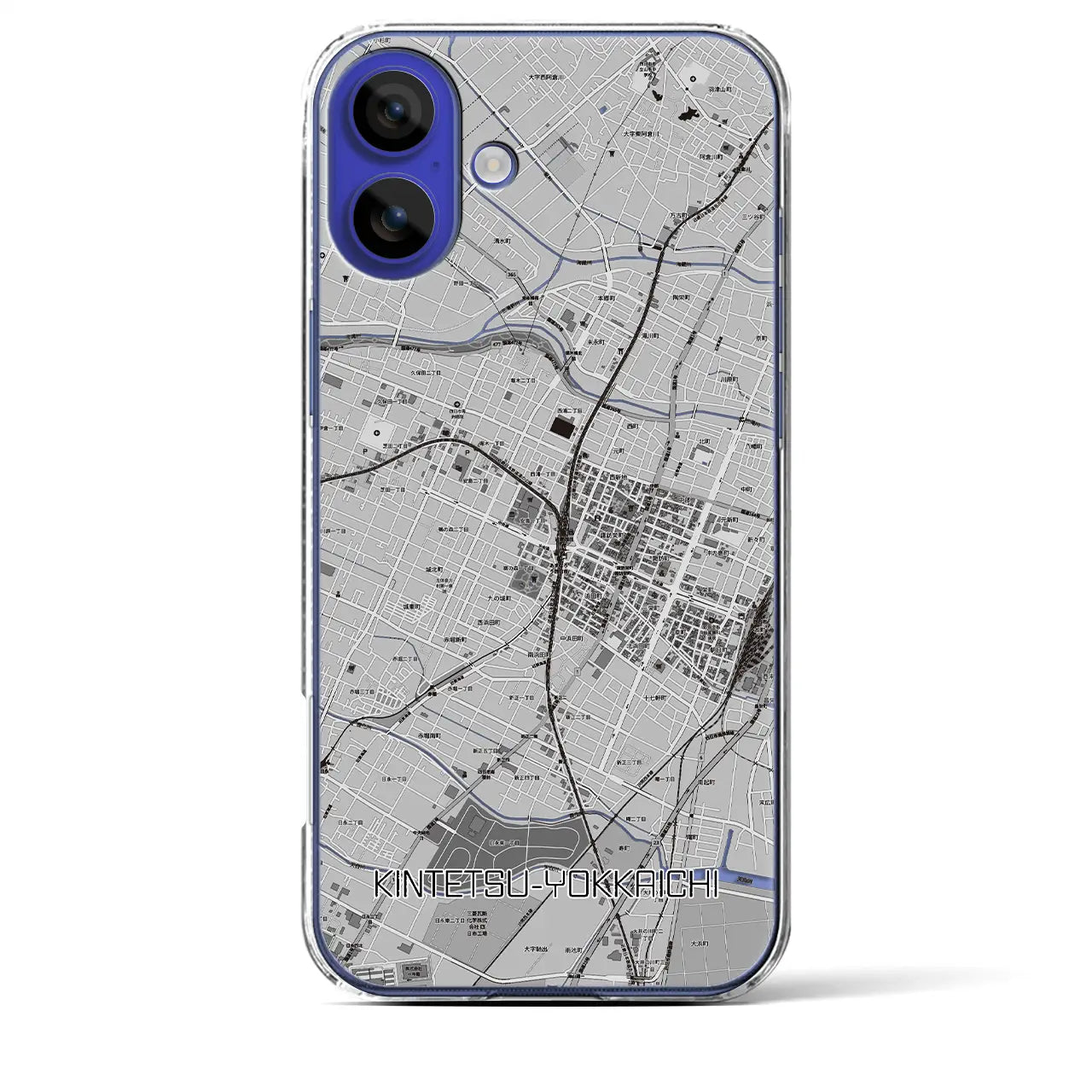 【近鉄四日市(三重県)】地図柄iPhoneケース(クリアタイプ)