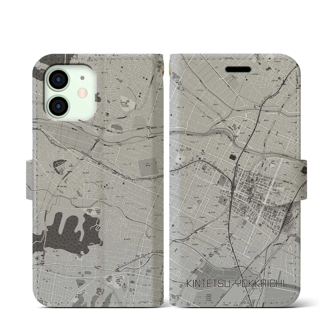 【近鉄四日市(三重県)】地図柄iPhoneケース(手帳タイプ)