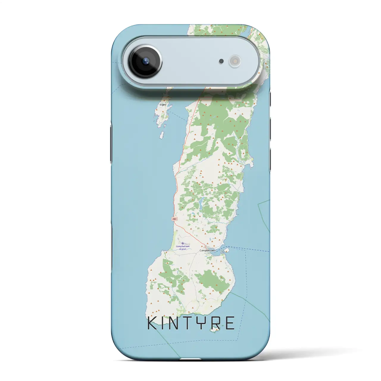 【キンタイア(イギリス)】地図柄iPhoneケース(バックカバータイプ)ブラック・iPhone 17 Pro Max 用