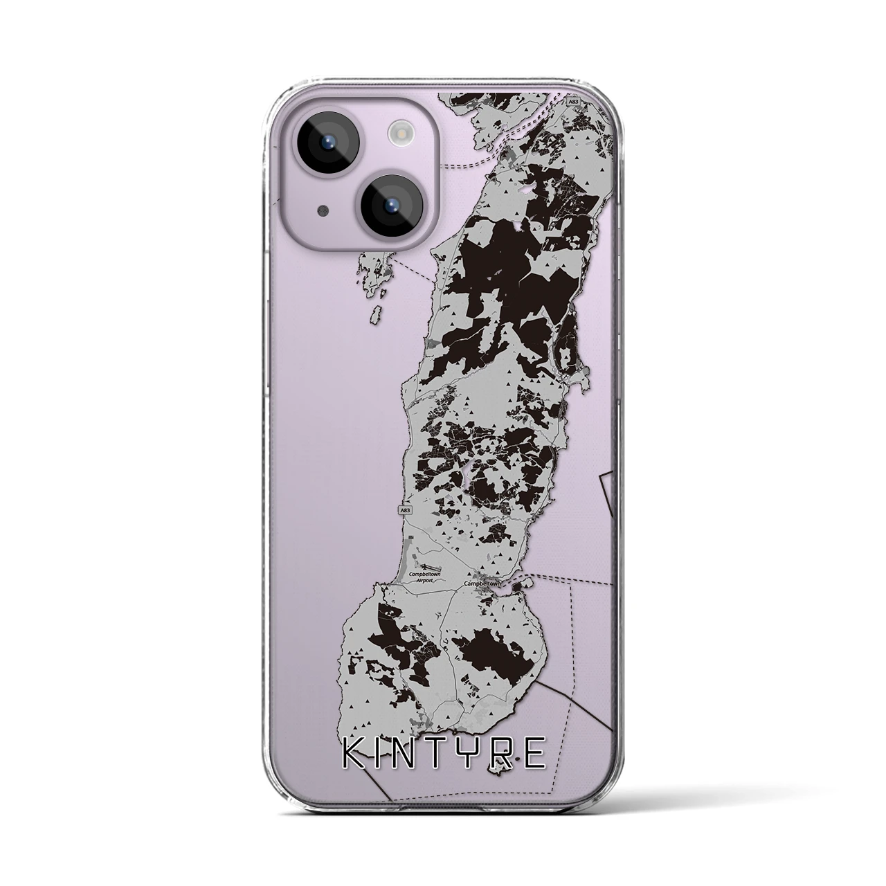 【キンタイア(イギリス)】地図柄iPhoneケース(クリアタイプ)