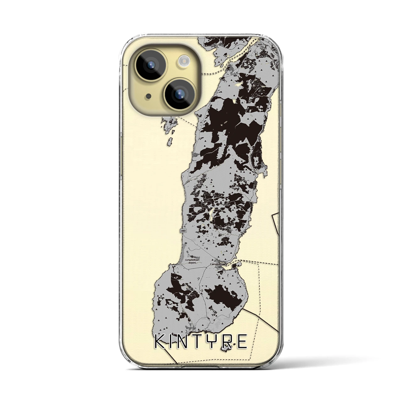 【キンタイア(イギリス)】地図柄iPhoneケース(クリアタイプ)