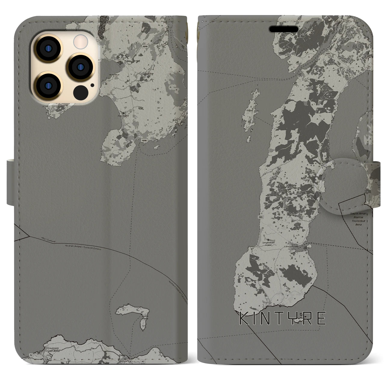 【キンタイア(イギリス)】地図柄iPhoneケース(手帳タイプ)