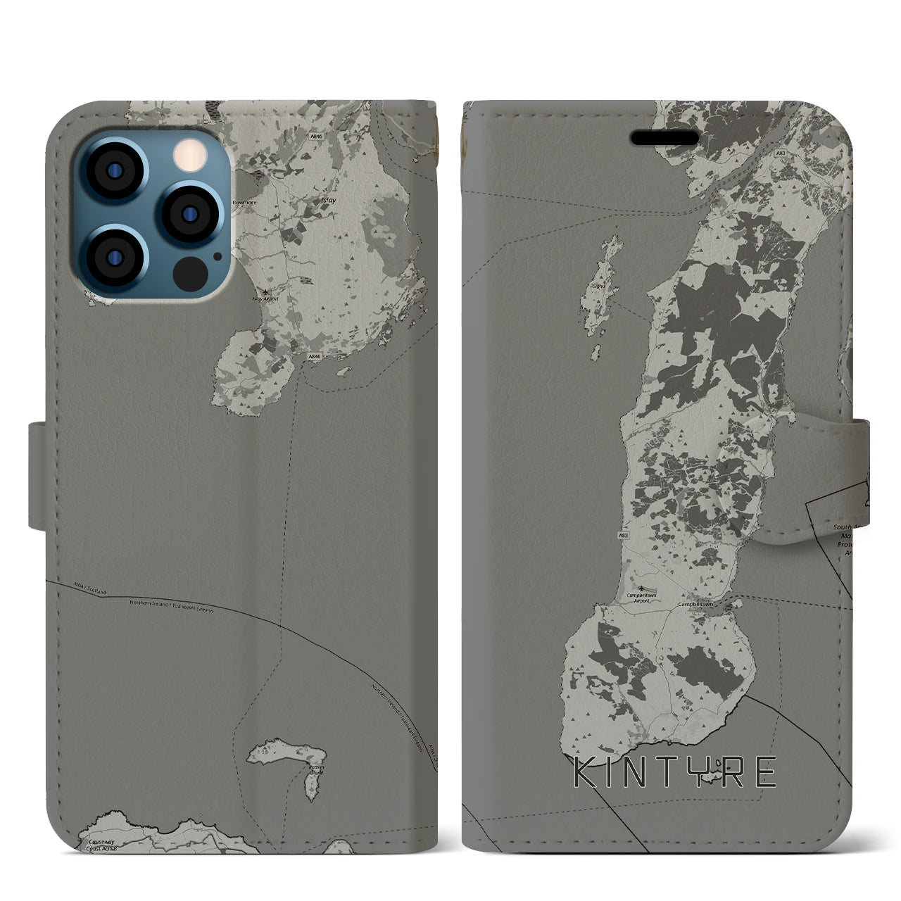 【キンタイア(イギリス)】地図柄iPhoneケース(手帳タイプ)