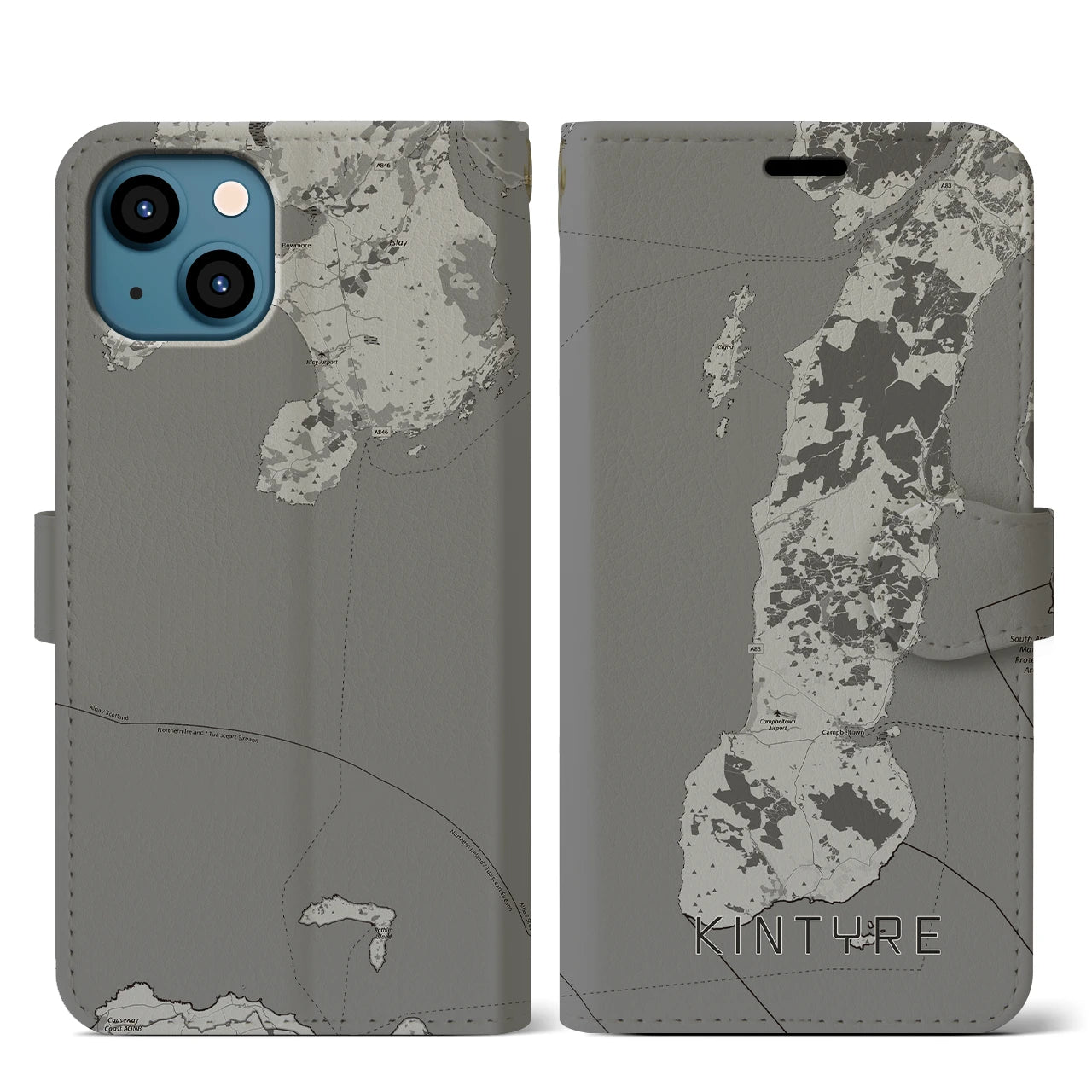 【キンタイア(イギリス)】地図柄iPhoneケース(手帳タイプ)