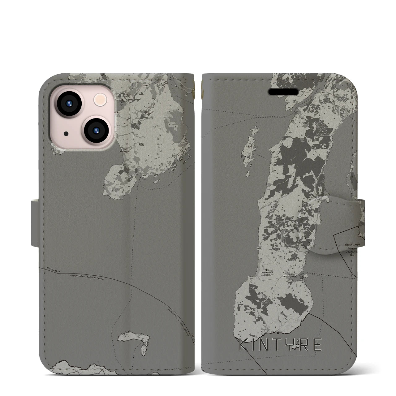 【キンタイア(イギリス)】地図柄iPhoneケース(手帳タイプ)