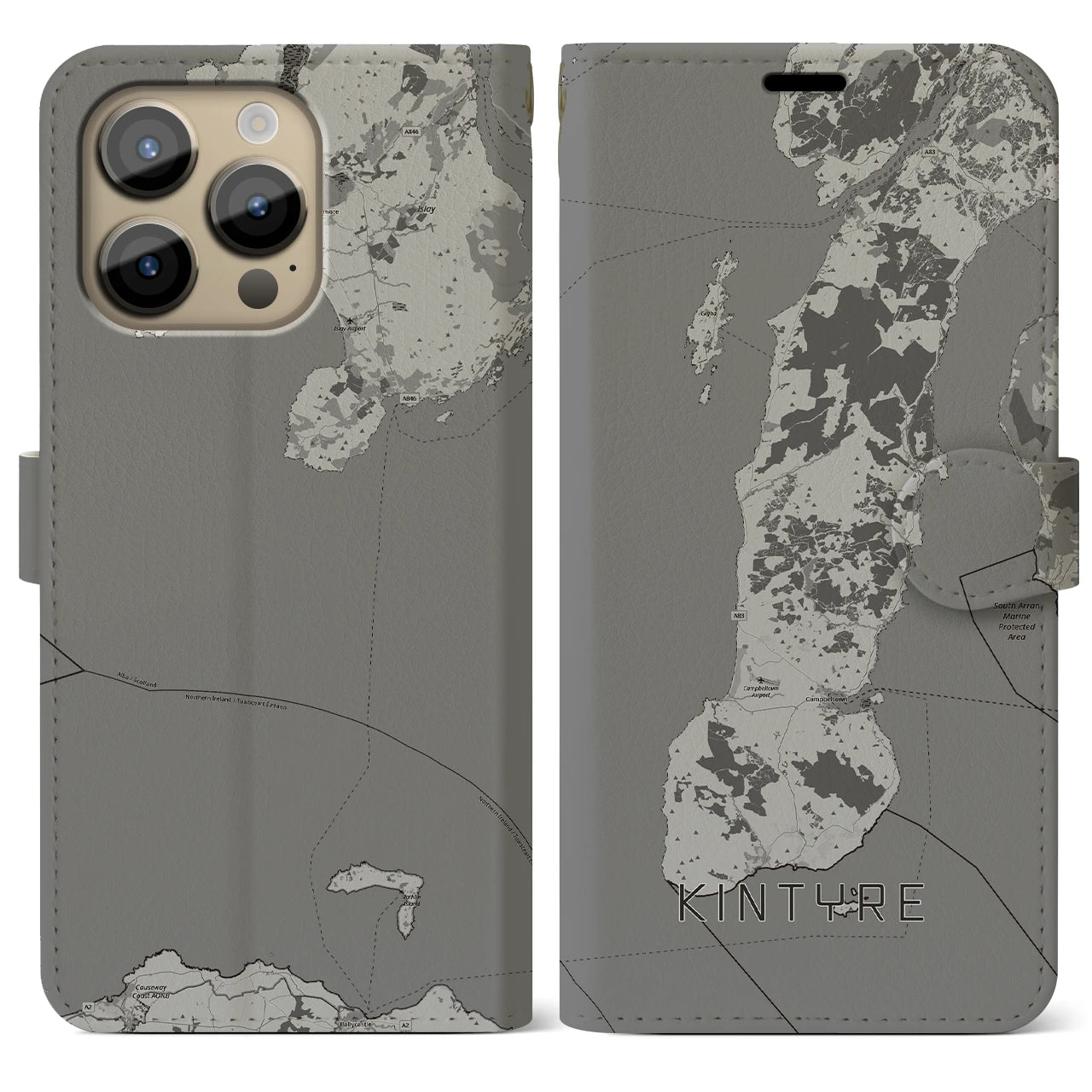 【キンタイア(イギリス)】地図柄iPhoneケース(手帳タイプ)