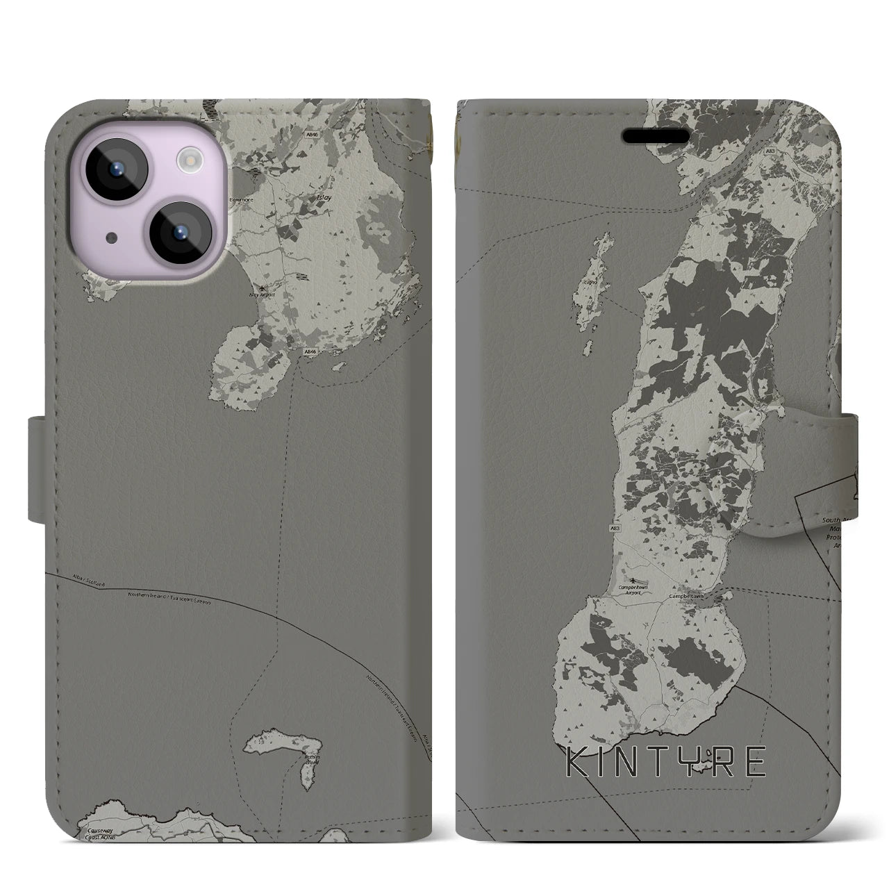 【キンタイア(イギリス)】地図柄iPhoneケース(手帳タイプ)