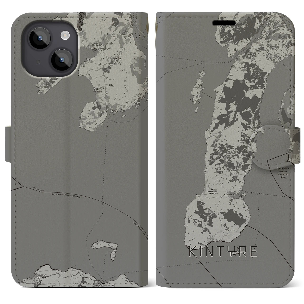 【キンタイア(イギリス)】地図柄iPhoneケース(手帳タイプ)