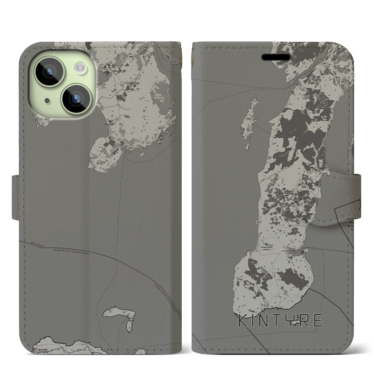 【キンタイア(イギリス)】地図柄iPhoneケース(手帳タイプ)