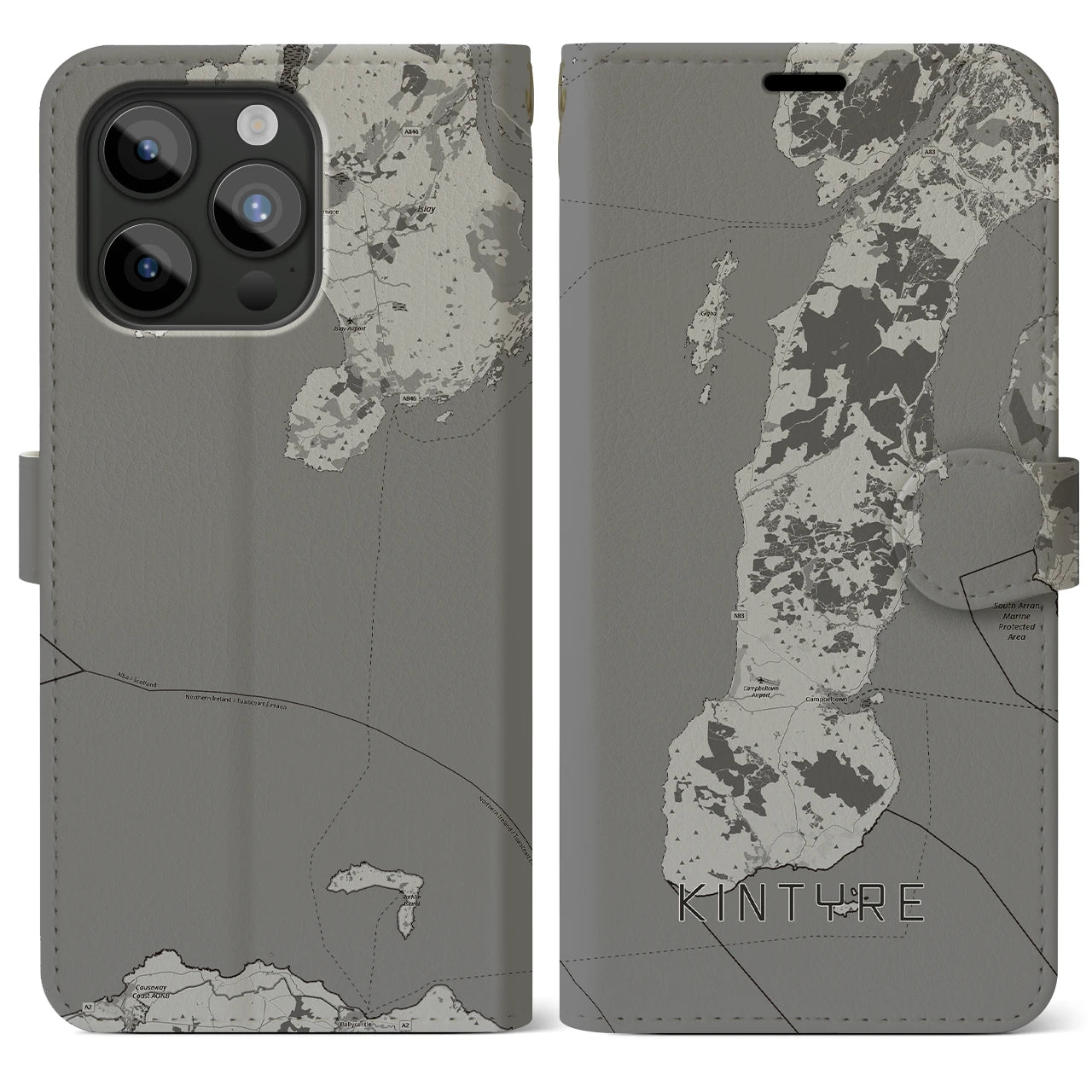 【キンタイア(イギリス)】地図柄iPhoneケース(手帳タイプ)