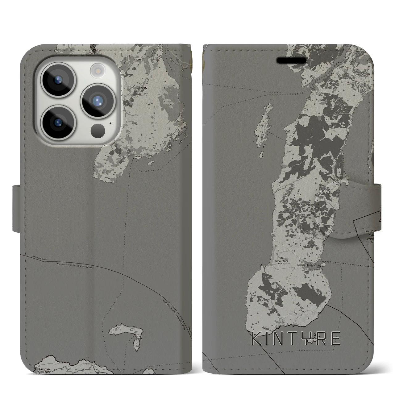 【キンタイア(イギリス)】地図柄iPhoneケース(手帳タイプ)