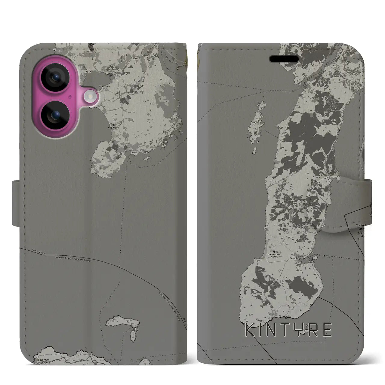 【キンタイア(イギリス)】地図柄iPhoneケース(手帳タイプ)