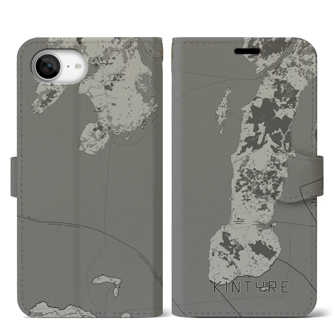 【キンタイア(イギリス)】地図柄iPhoneケース(手帳タイプ)