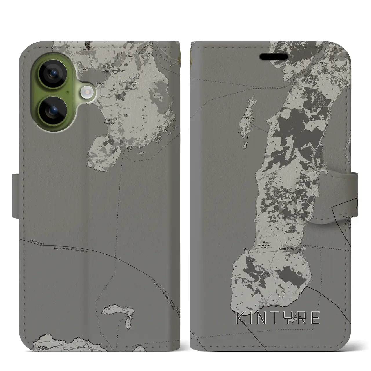 【キンタイア(イギリス)】地図柄iPhoneケース(手帳タイプ)