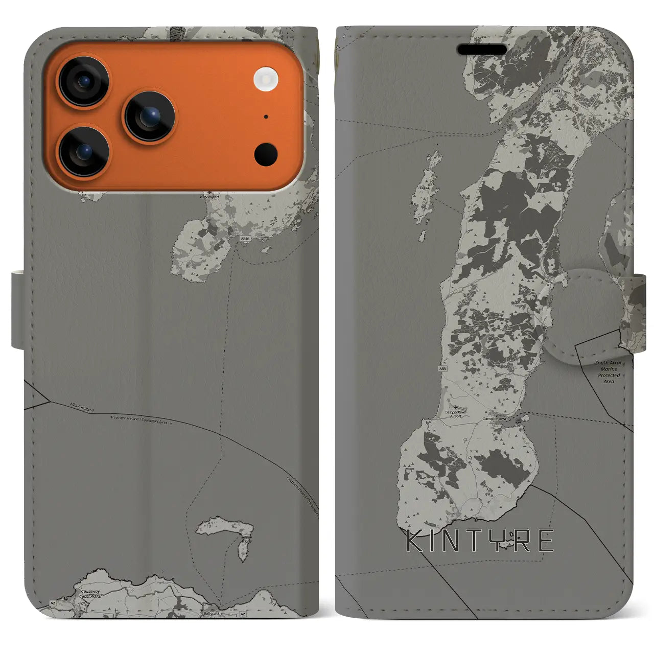 【キンタイア(イギリス)】地図柄iPhoneケース(手帳タイプ)