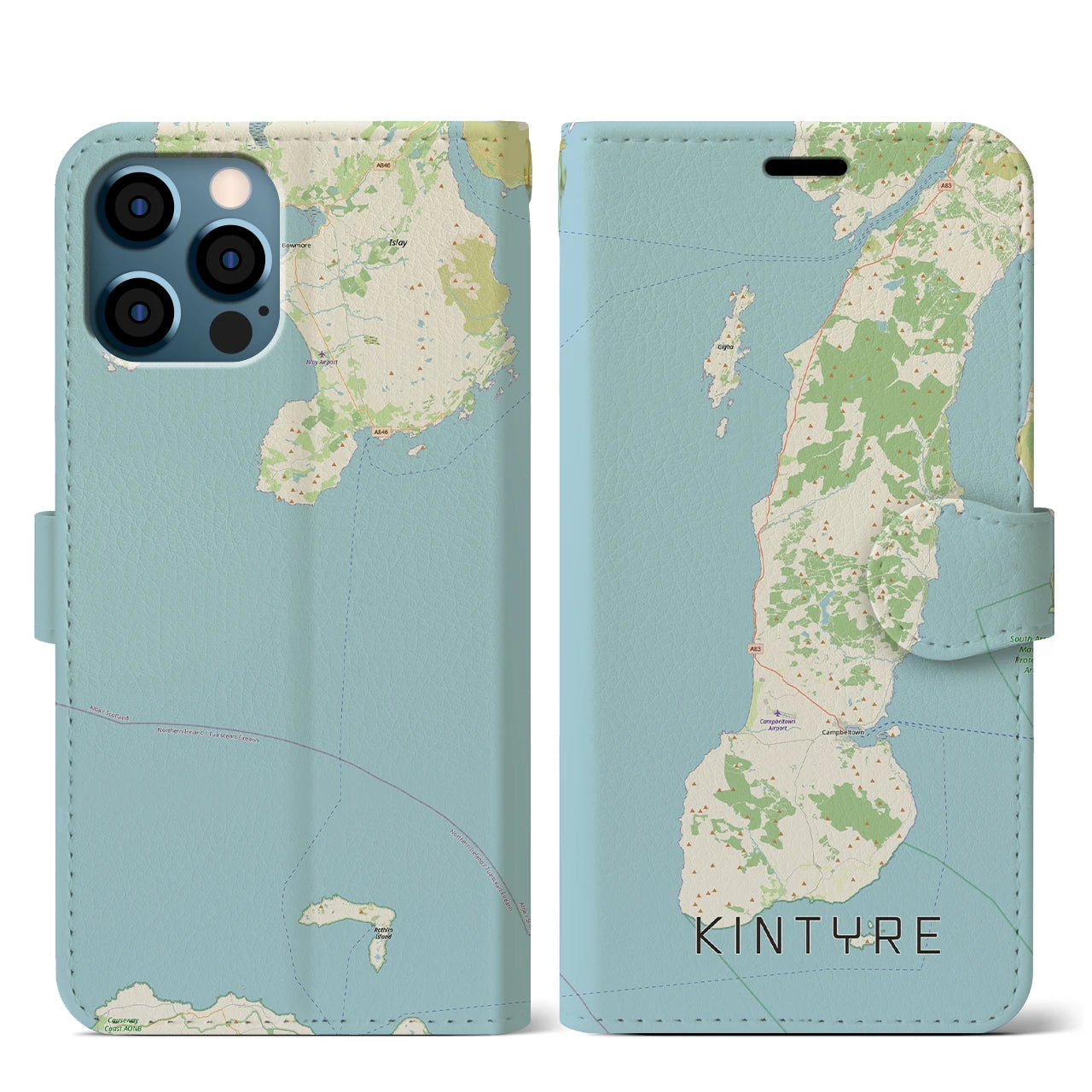 【キンタイア(イギリス)】地図柄iPhoneケース(手帳タイプ)