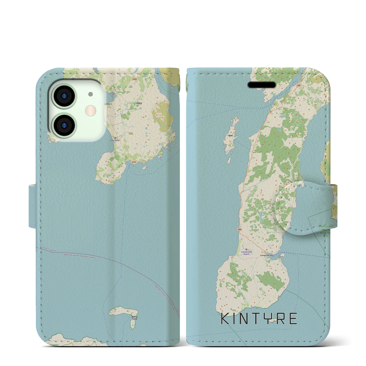 【キンタイア(イギリス)】地図柄iPhoneケース(手帳タイプ)