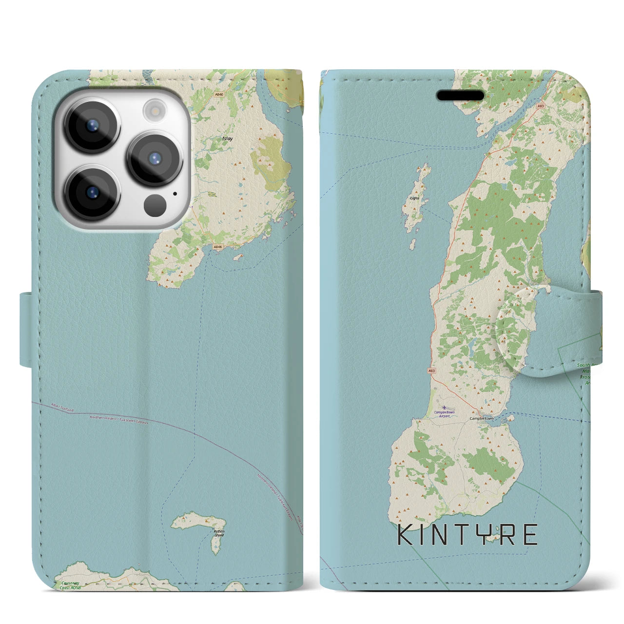 【キンタイア(イギリス)】地図柄iPhoneケース(手帳タイプ)