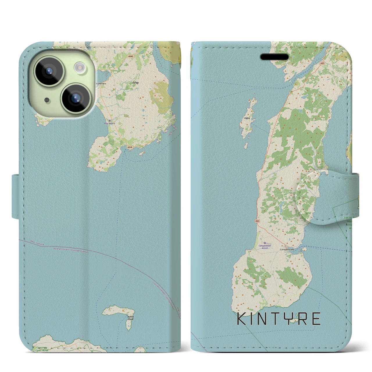 【キンタイア(イギリス)】地図柄iPhoneケース(手帳タイプ)