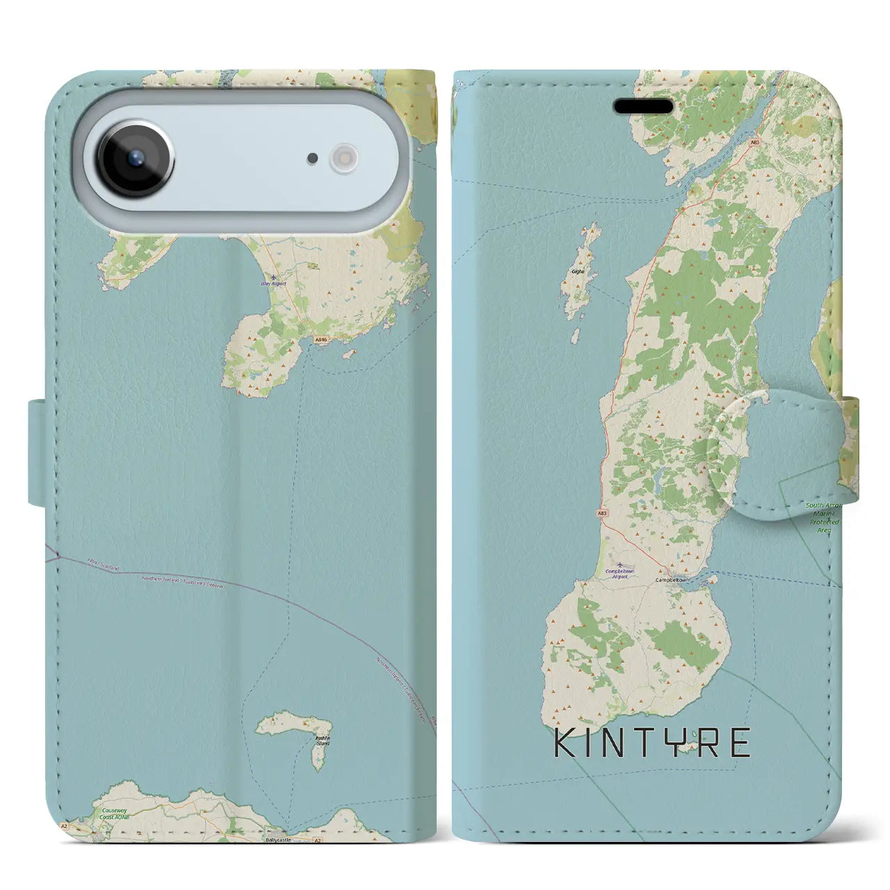【キンタイア(イギリス)】地図柄iPhoneケース(手帳タイプ)