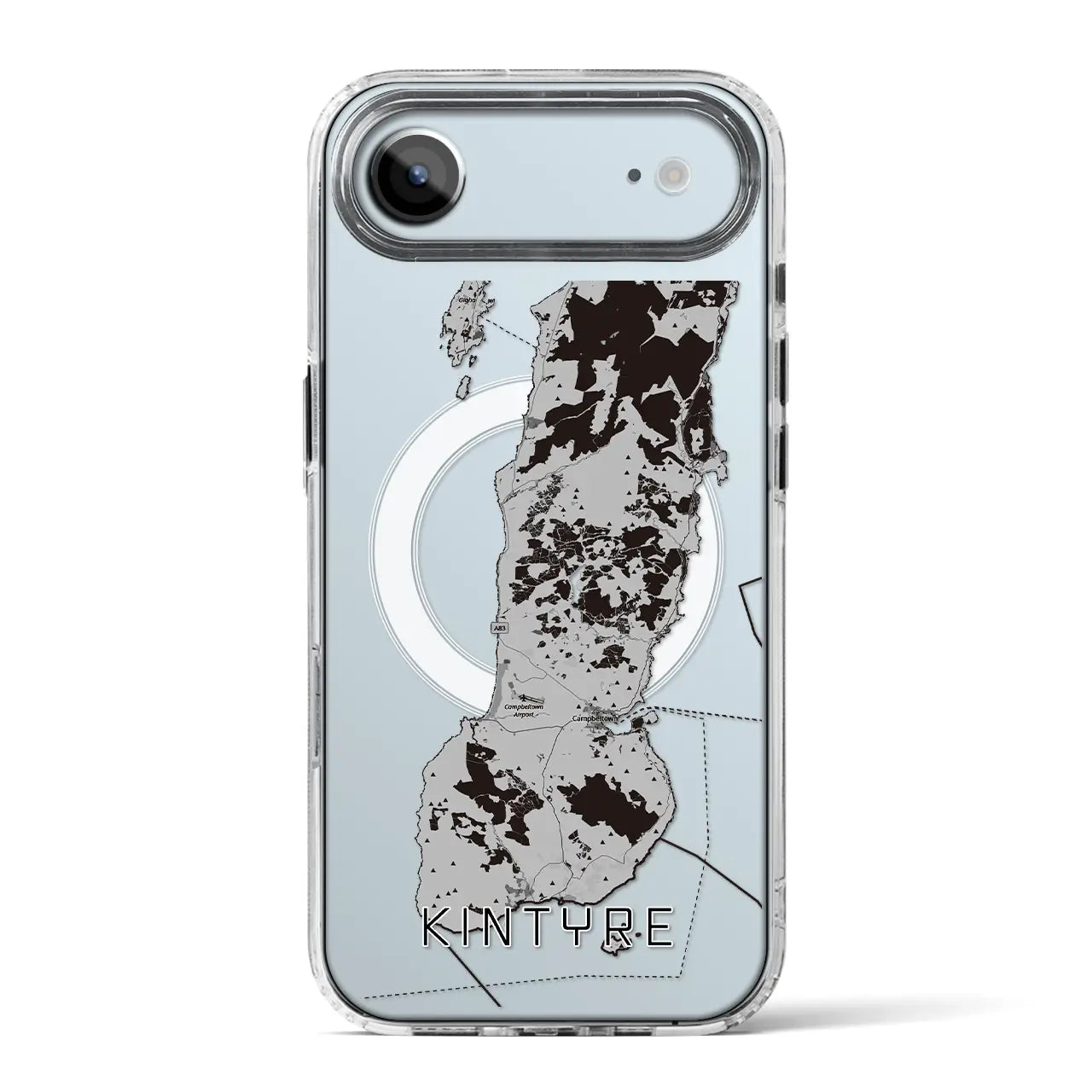 【キンタイア(イギリス)】地図柄iPhoneケース(MagSafeタイプ)モノトーン・iPhone 17 Pro Max 用