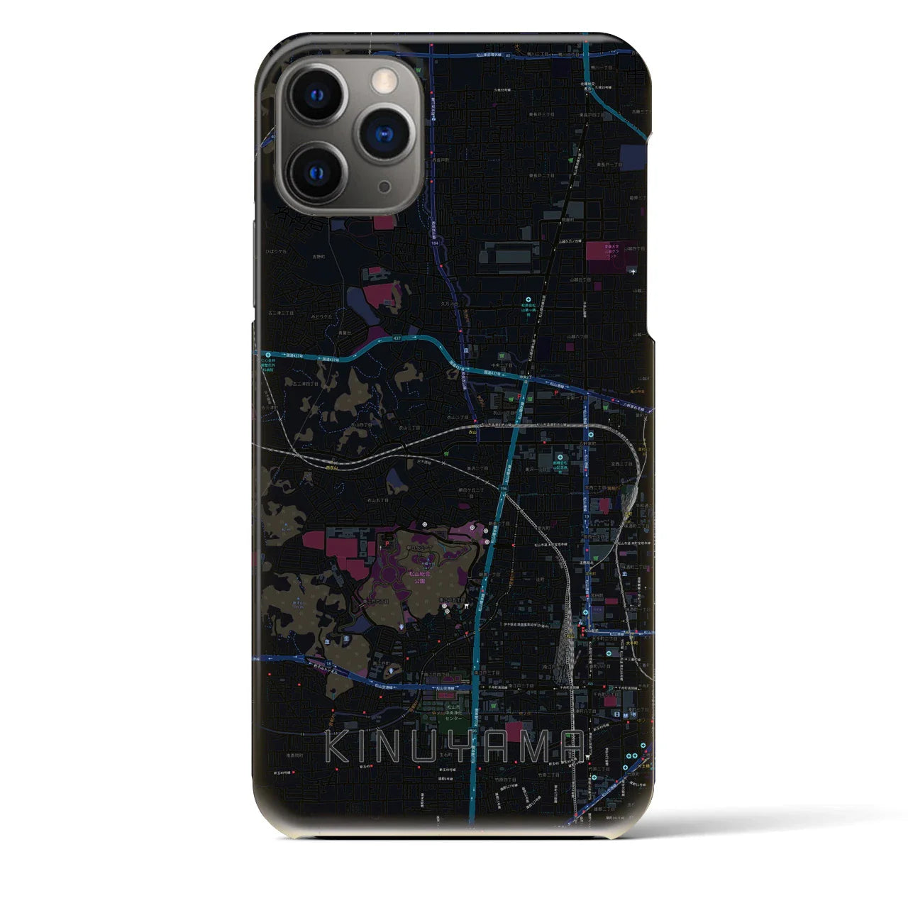 【衣山(愛媛県)】地図柄iPhoneケース(バックカバータイプ)