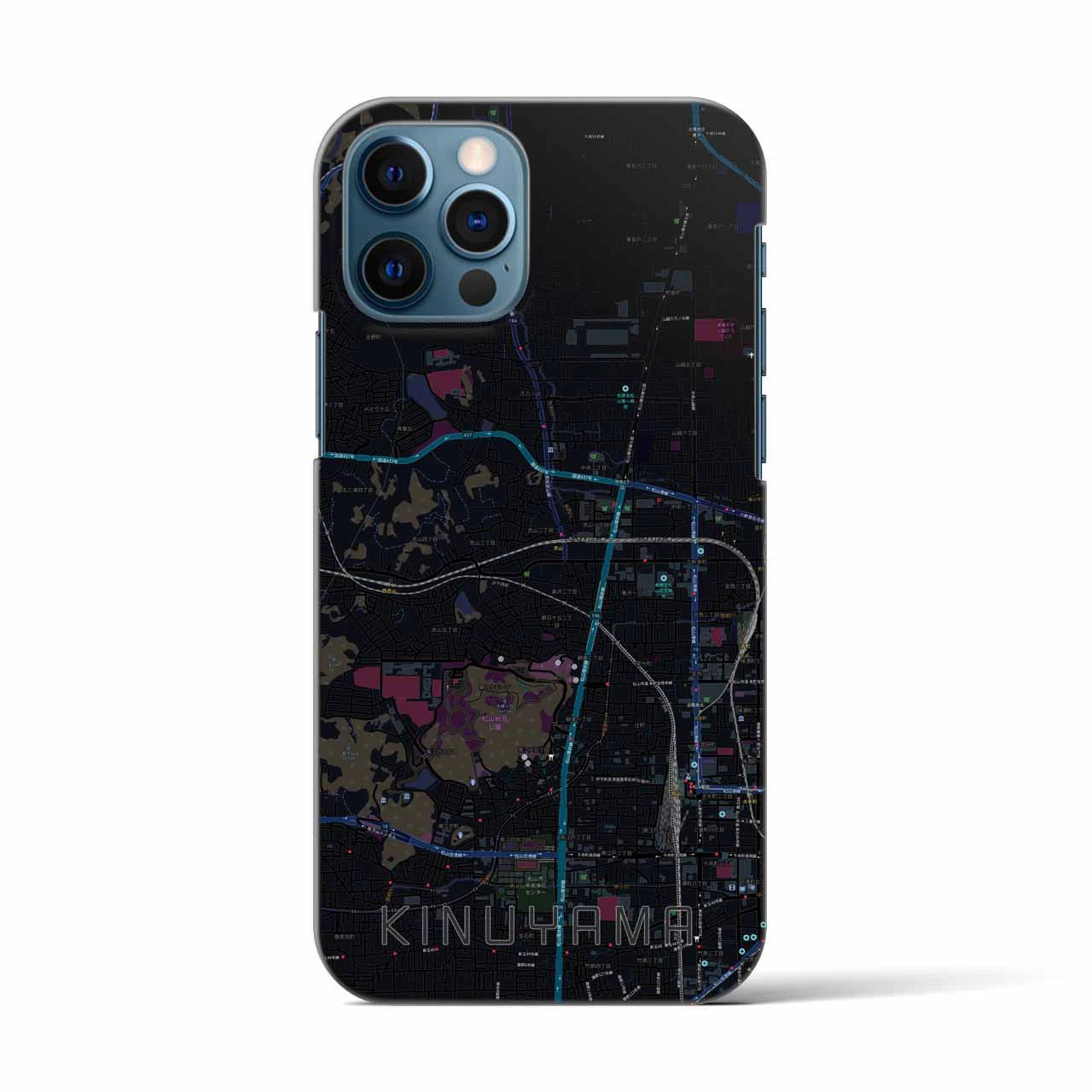 【衣山(愛媛県)】地図柄iPhoneケース(バックカバータイプ)