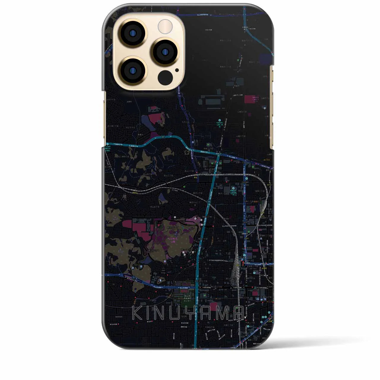 【衣山(愛媛県)】地図柄iPhoneケース(バックカバータイプ)
