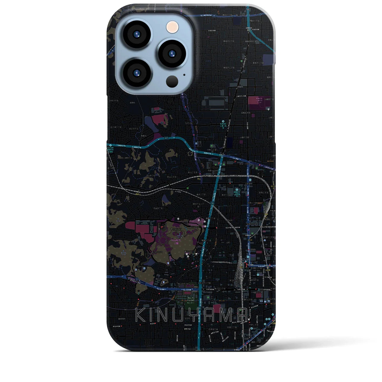 【衣山(愛媛県)】地図柄iPhoneケース(バックカバータイプ)