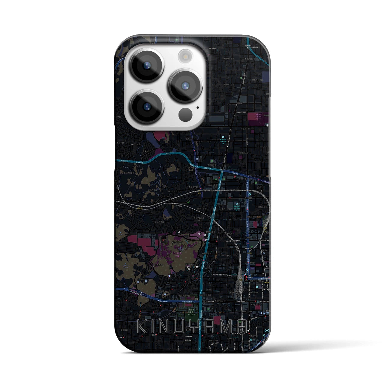 【衣山(愛媛県)】地図柄iPhoneケース(バックカバータイプ)