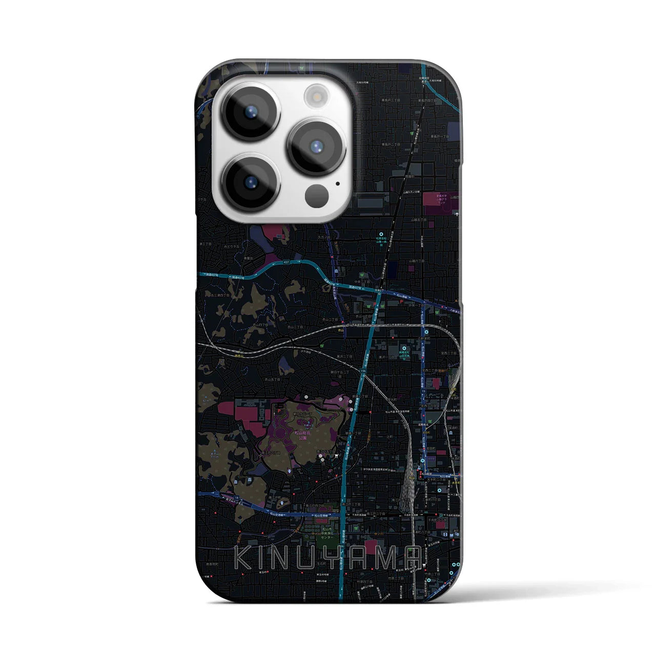 【衣山(愛媛県)】地図柄iPhoneケース(バックカバータイプ)