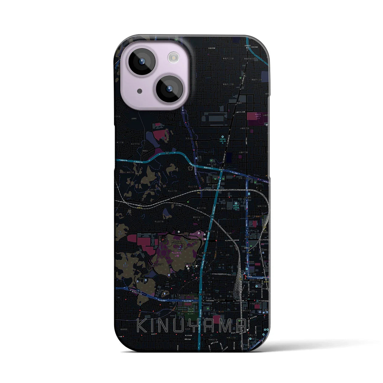 【衣山(愛媛県)】地図柄iPhoneケース(バックカバータイプ)