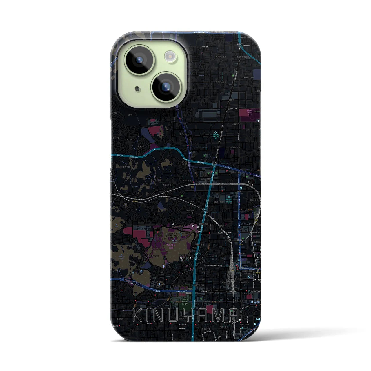 【衣山(愛媛県)】地図柄iPhoneケース(バックカバータイプ)