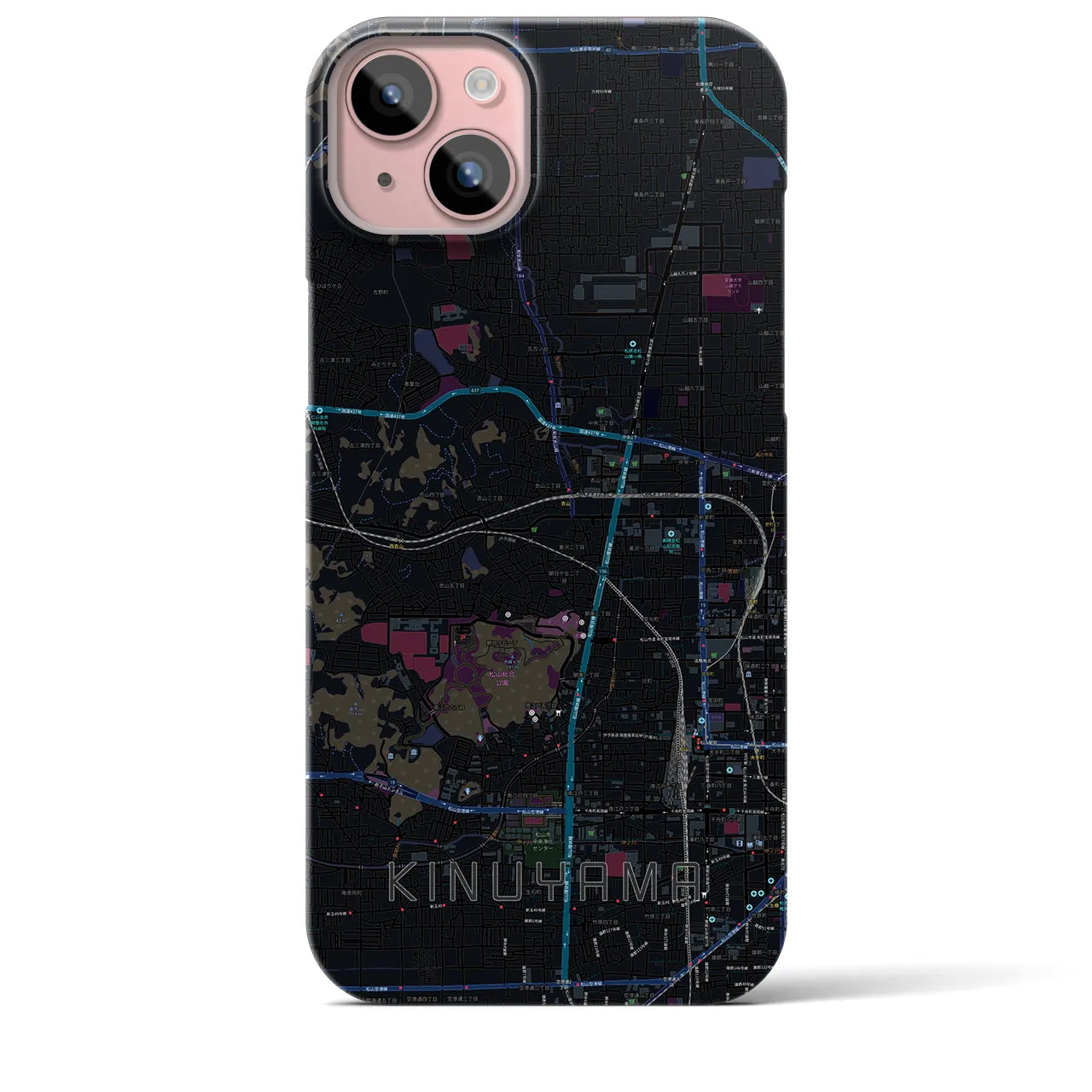 【衣山(愛媛県)】地図柄iPhoneケース(バックカバータイプ)