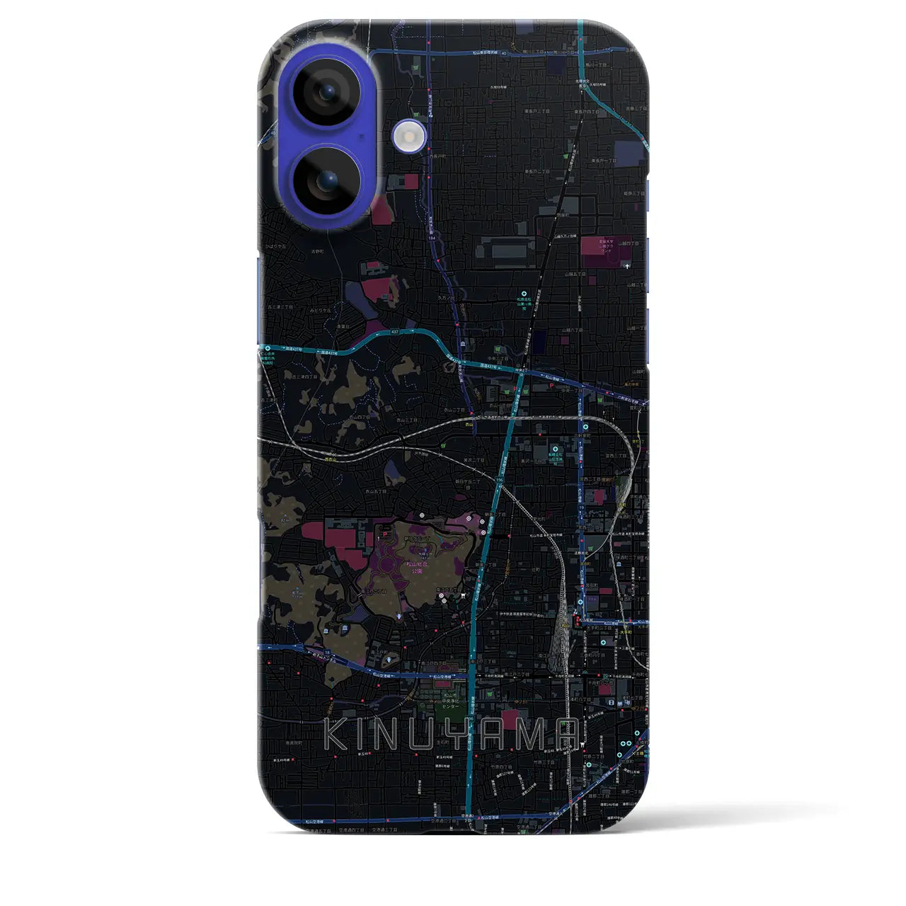 【衣山(愛媛県)】地図柄iPhoneケース(バックカバータイプ)