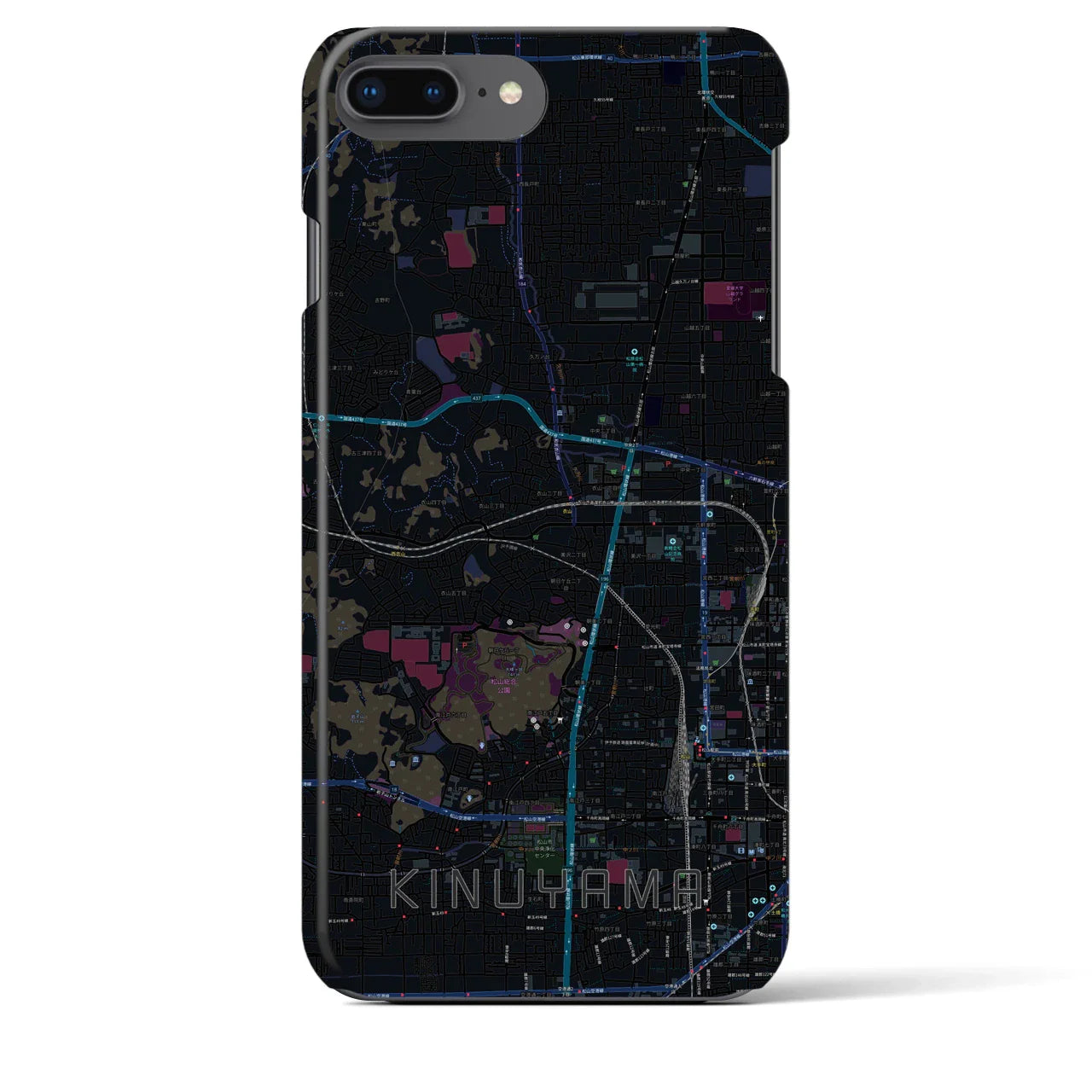 【衣山(愛媛県)】地図柄iPhoneケース(バックカバータイプ)