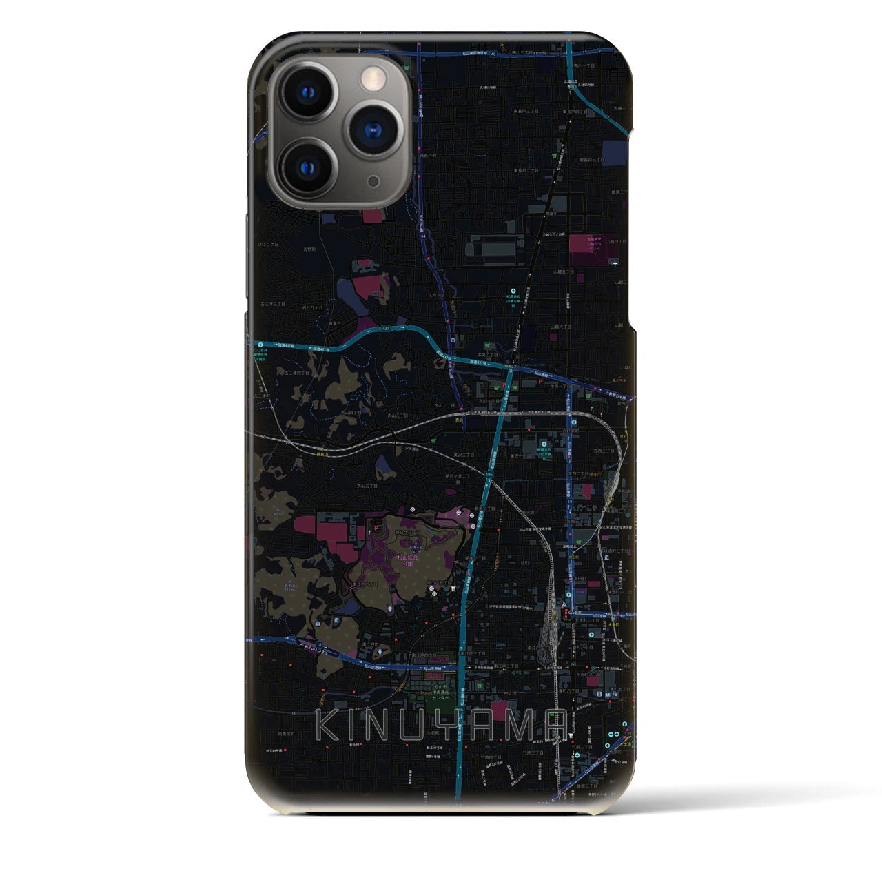 【衣山(愛媛県)】地図柄iPhoneケース(バックカバータイプ)