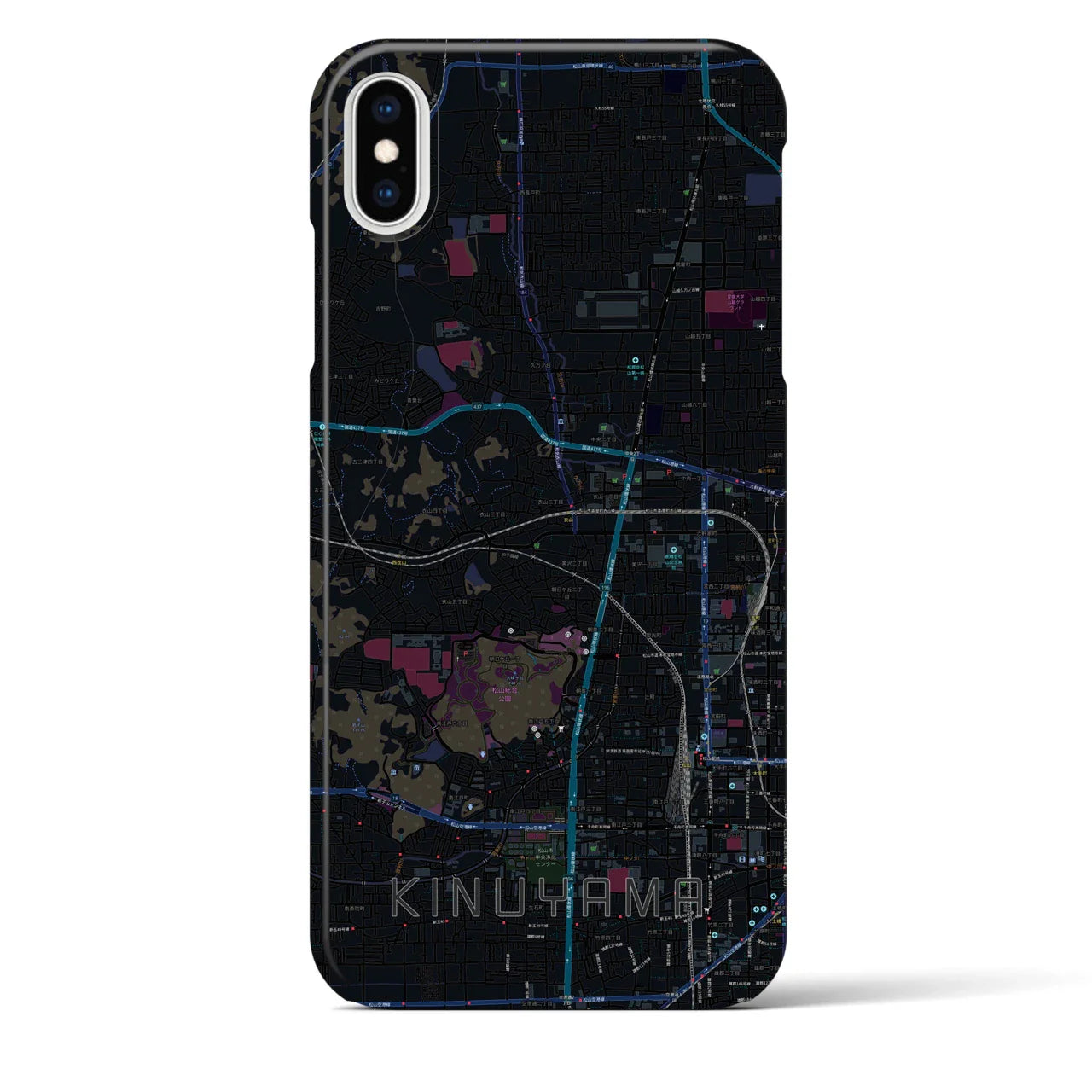 【衣山(愛媛県)】地図柄iPhoneケース(バックカバータイプ)
